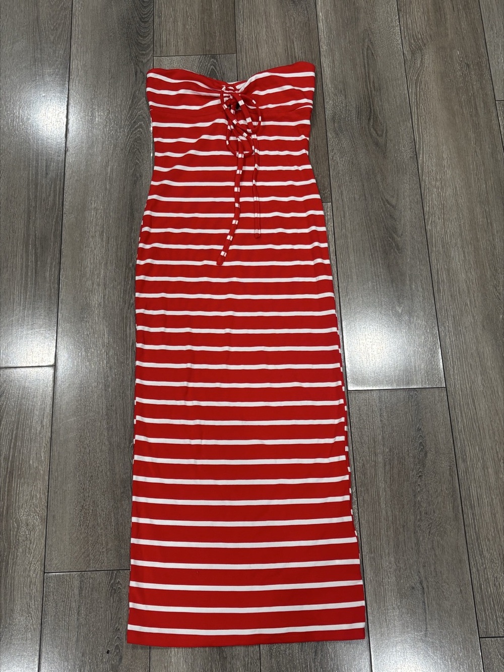 Commense - Striped Midi Dress in Red & White Size XS Like New